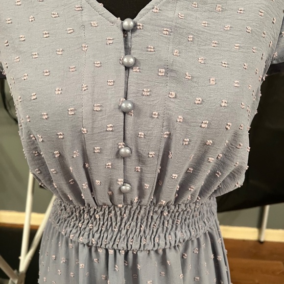 Flowy, vintage light blue summer dress - Picture 3 of 7